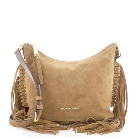 michael michael kors billy fringe suede small messenger bag|Michael Kors Gray Cinder Suede Billy Fringe Messenger Bag .